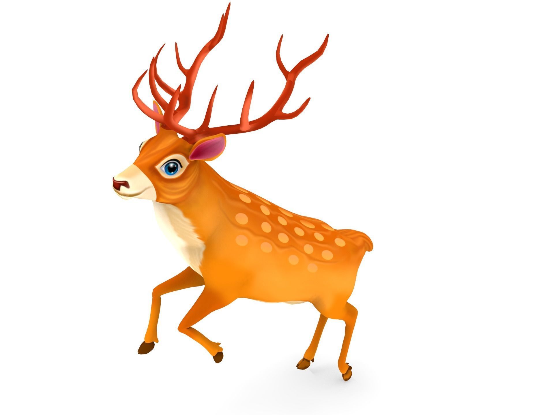 Cartoon Deer Rigged  Low-poly 3D model_15