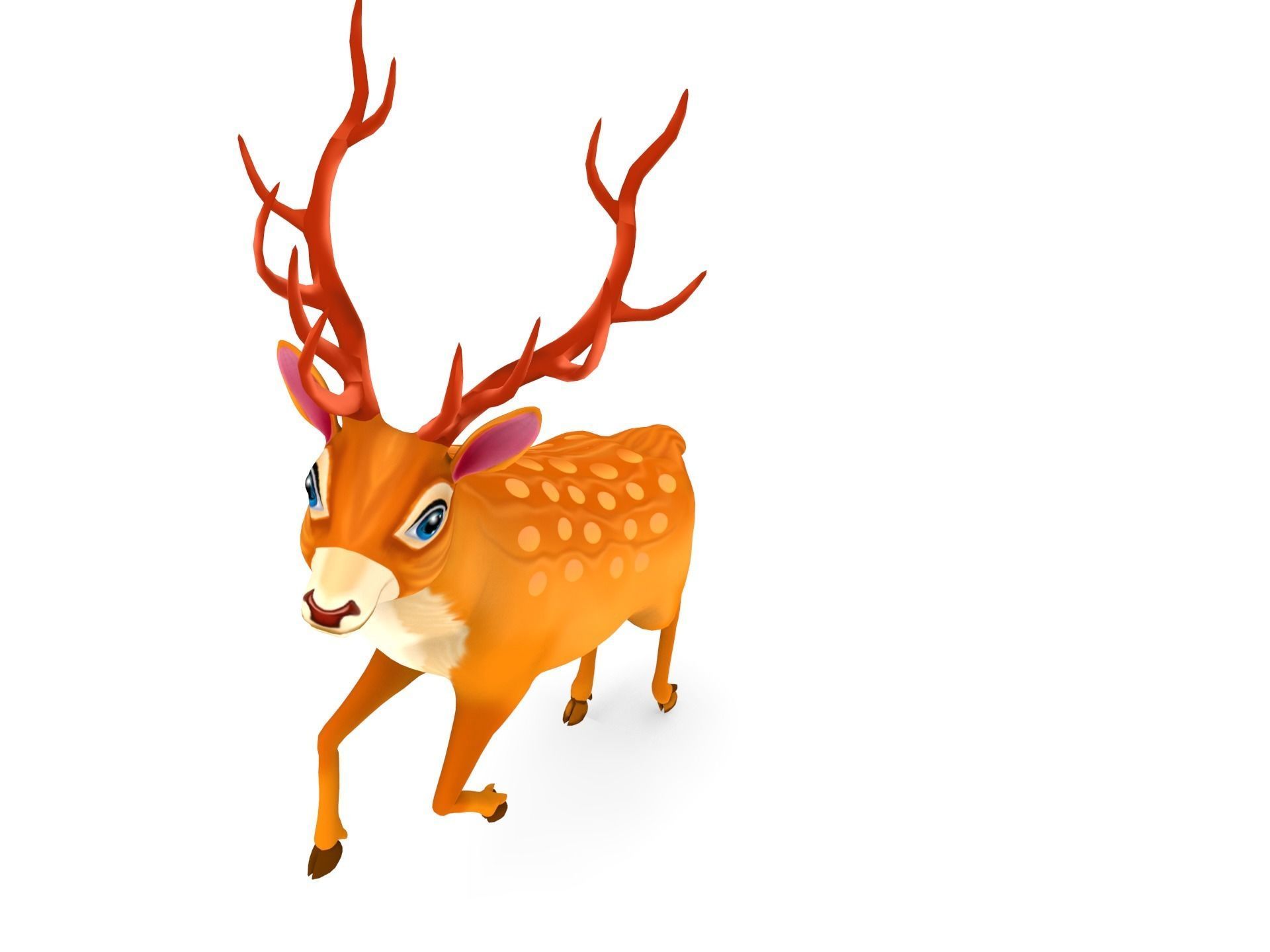 Cartoon Deer Rigged  Low-poly 3D model_19