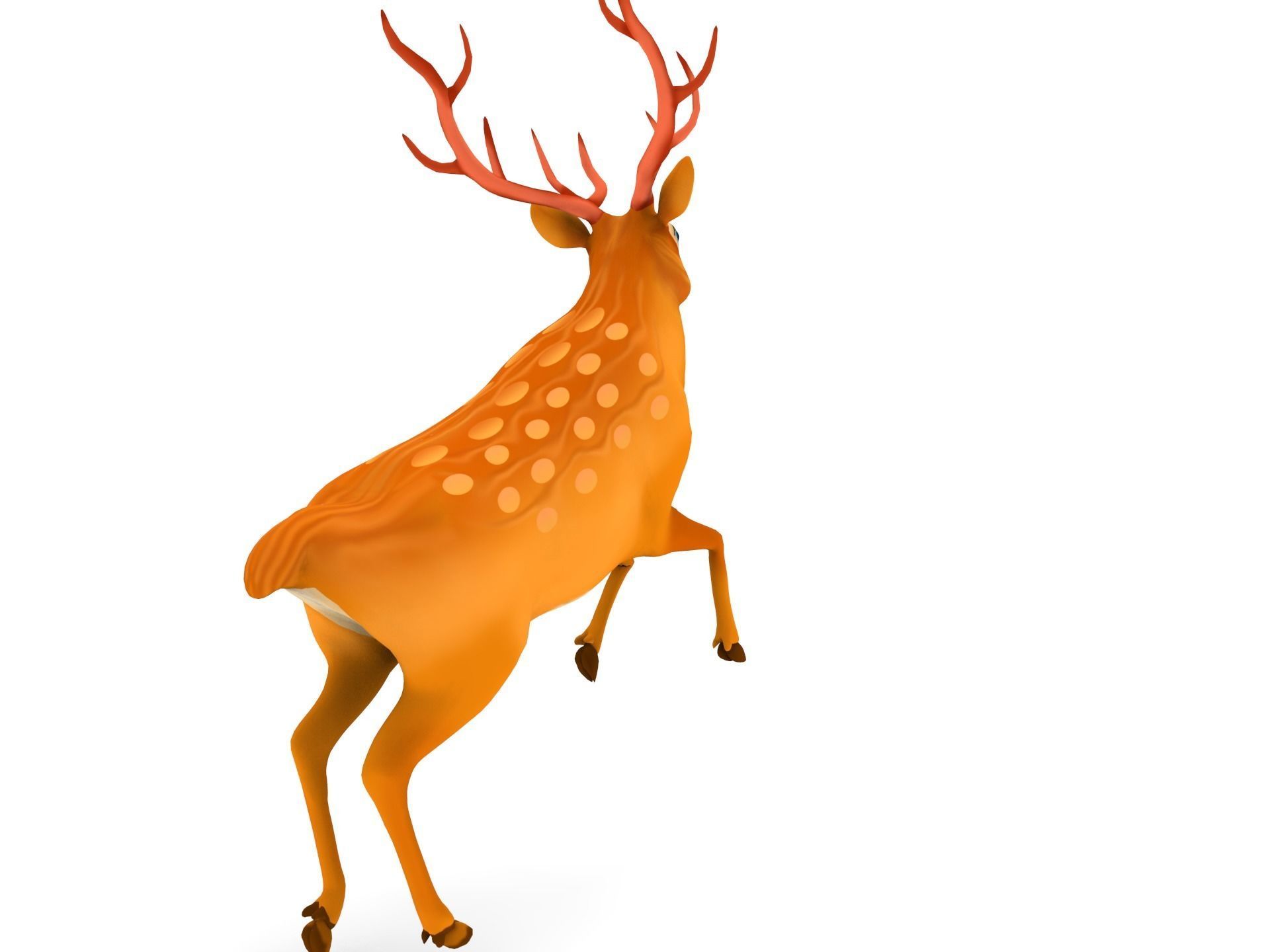 Cartoon Deer Rigged  Low-poly 3D model_17