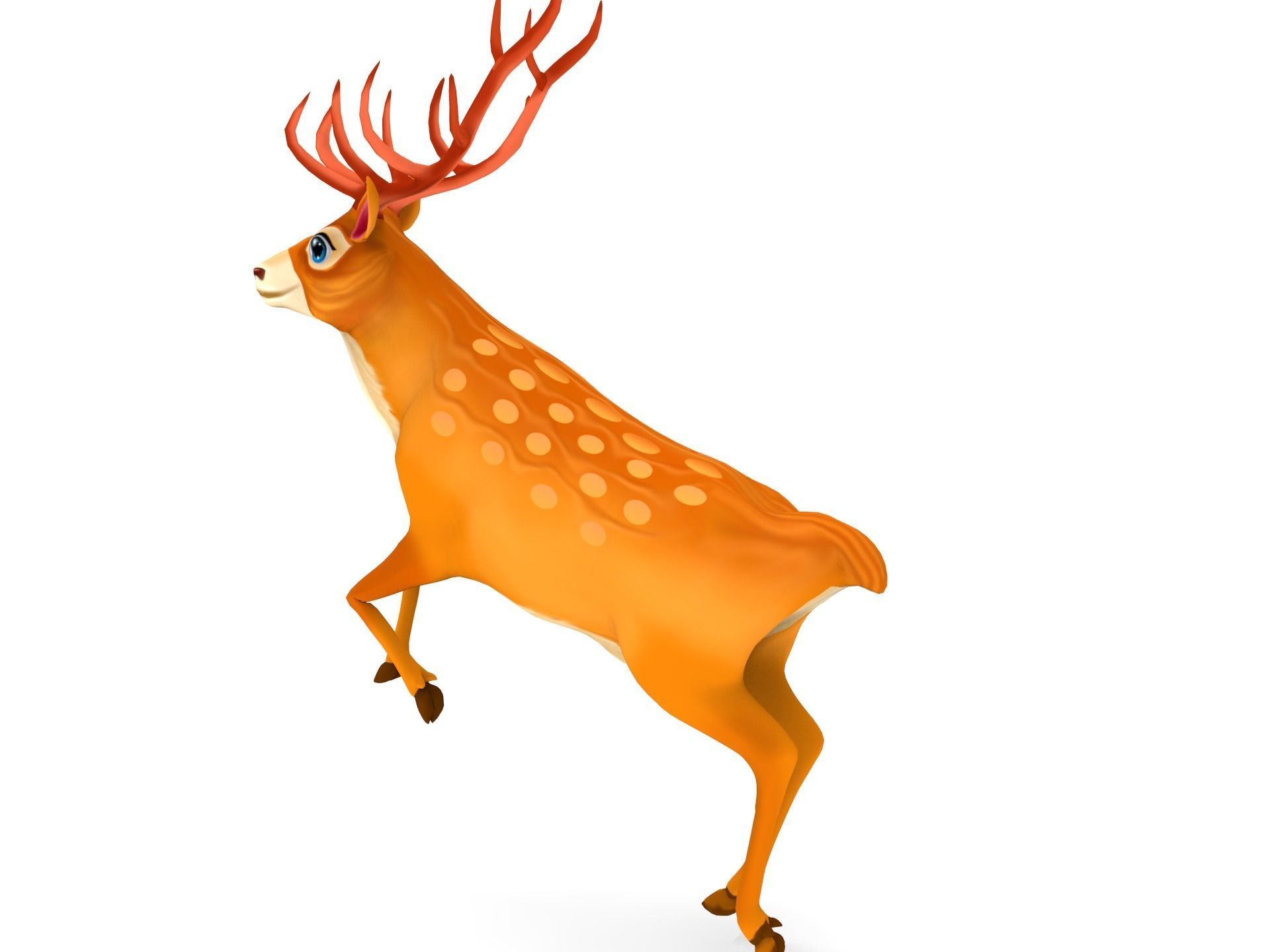Cartoon Deer Rigged  Low-poly 3D model_16