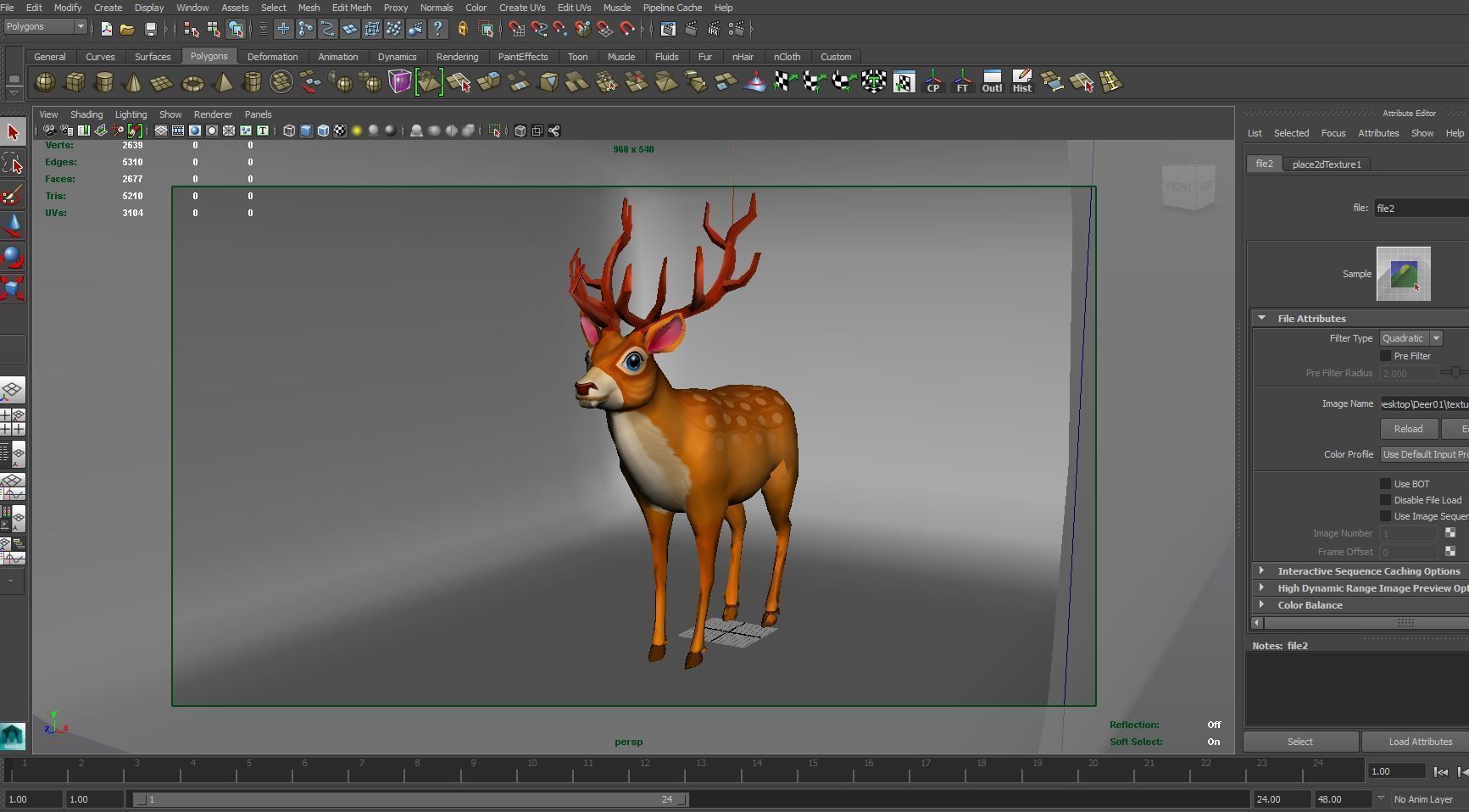 Cartoon Deer Rigged  Low-poly 3D model_21