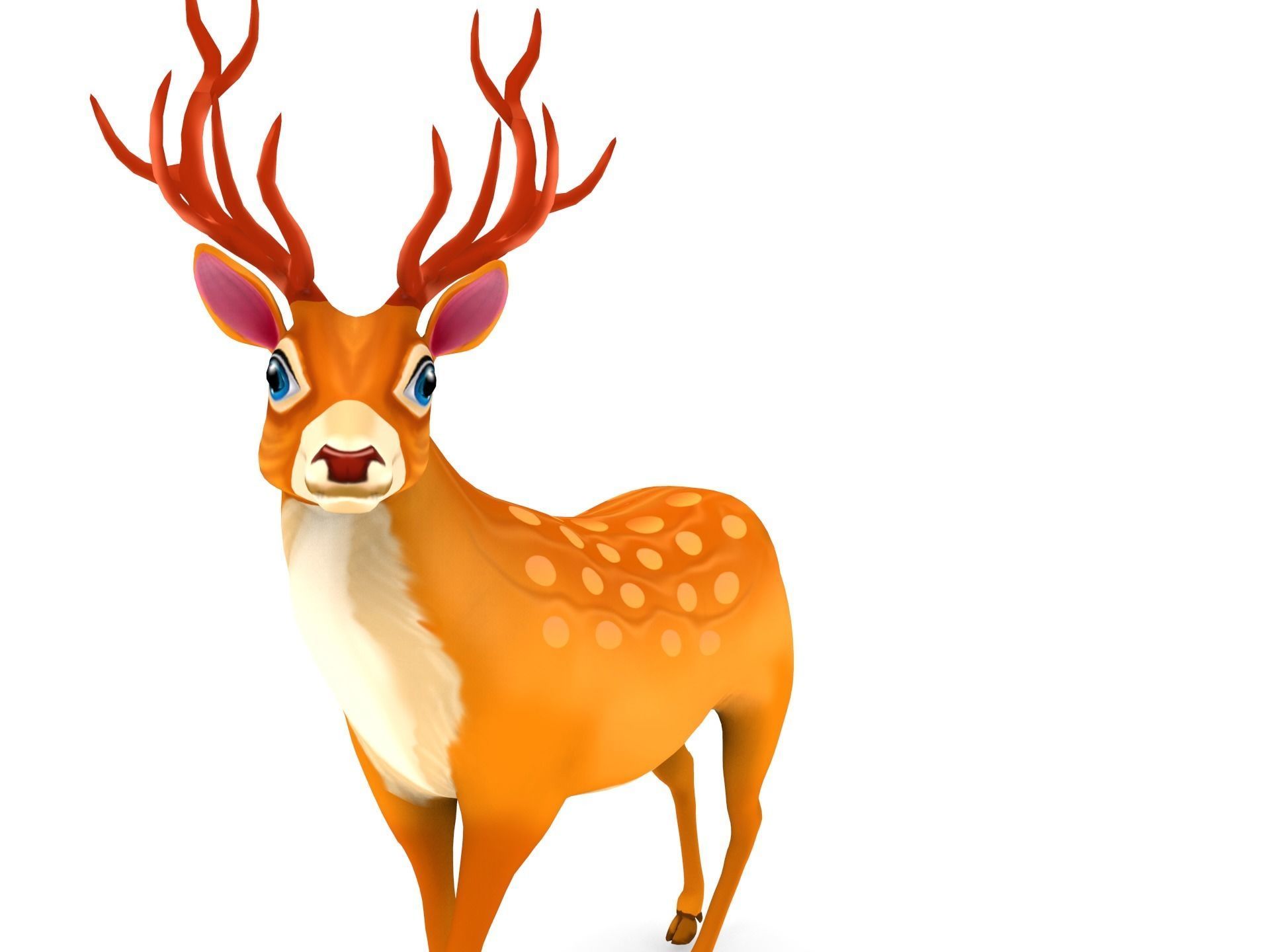 Cartoon Deer Rigged  Low-poly 3D model_9