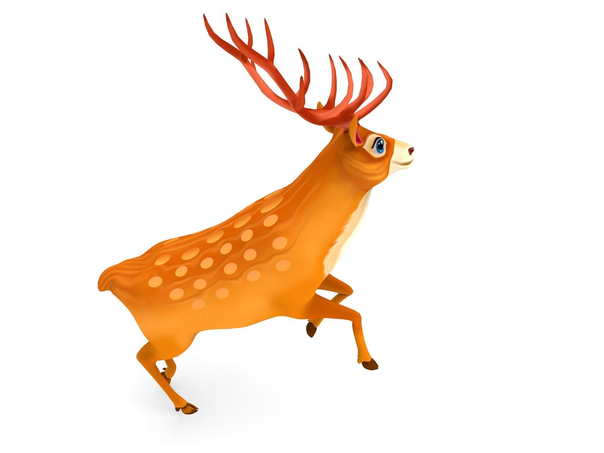 Cartoon Deer Rigged  Low-poly 3D model_18