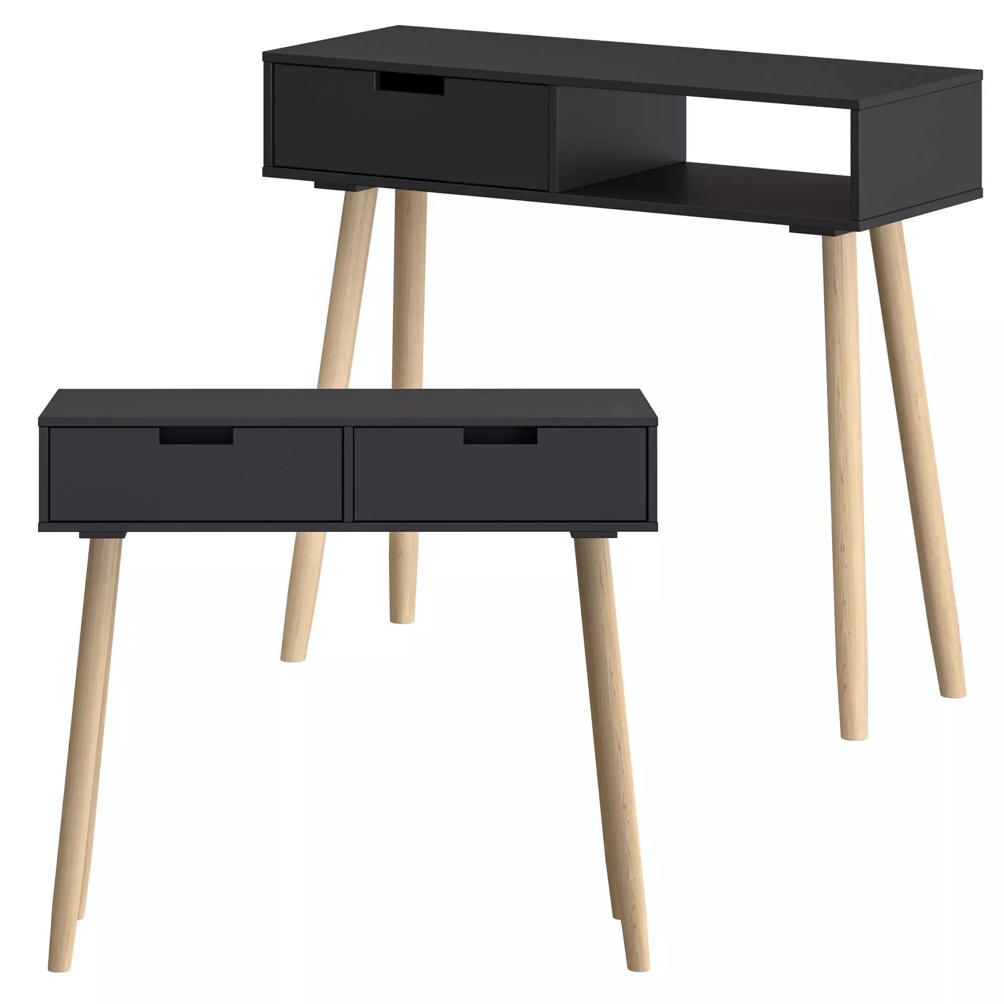 Vida XL Pinienholz console table 3D model_0