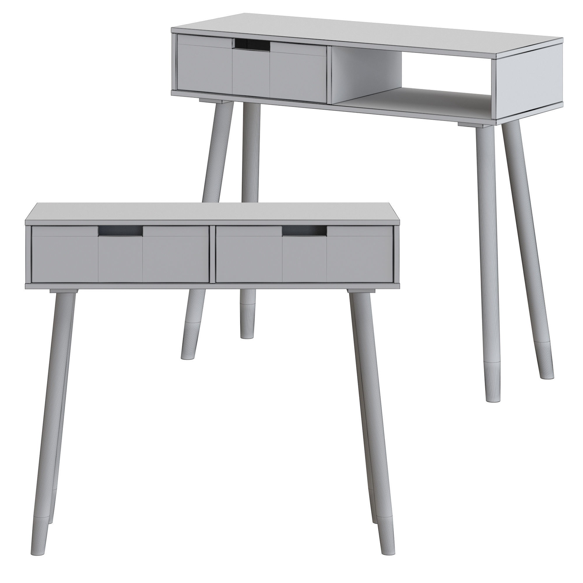 Vida XL Pinienholz console table 3D model_1