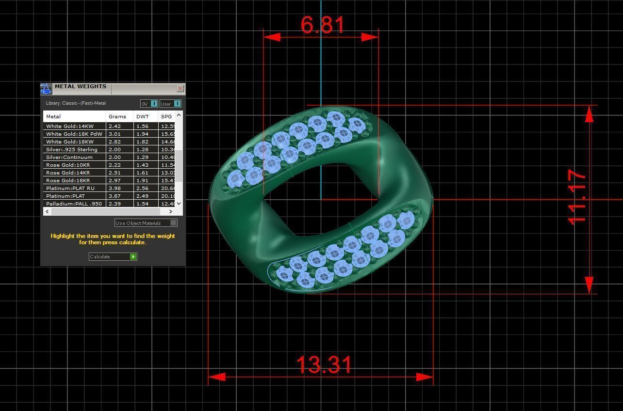 Miami cuban link chain bracelet with gems 0147 3D print model_12