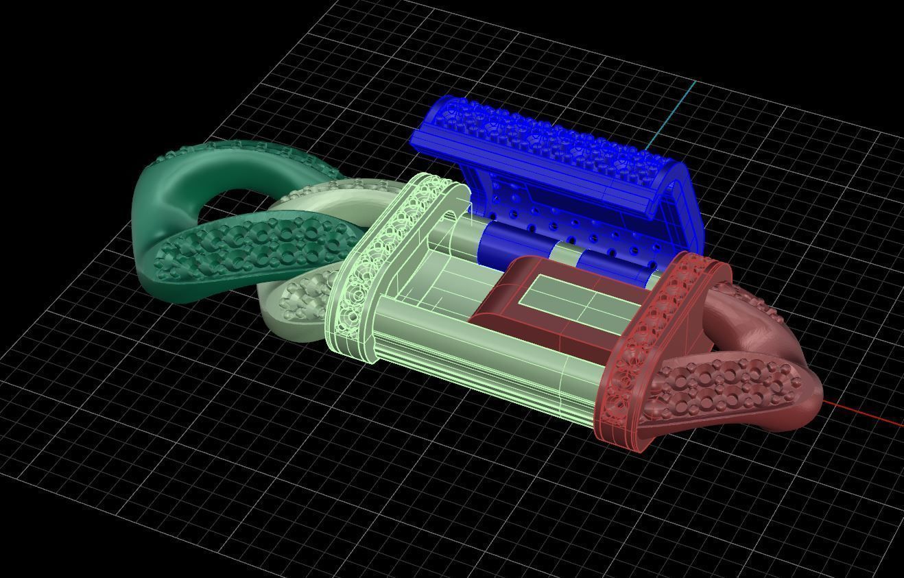 Miami cuban link chain bracelet with gems 0147 3D print model_13