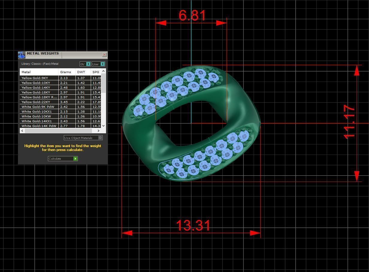 Miami cuban link chain bracelet with gems 0147 3D print model_11