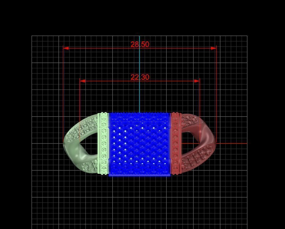 Miami cuban link chain bracelet with gems 0147 3D print model_15