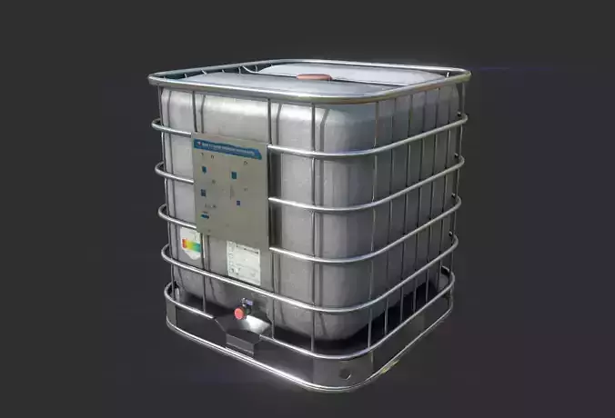 SQUARE WATER TANK Low-poly 3D model