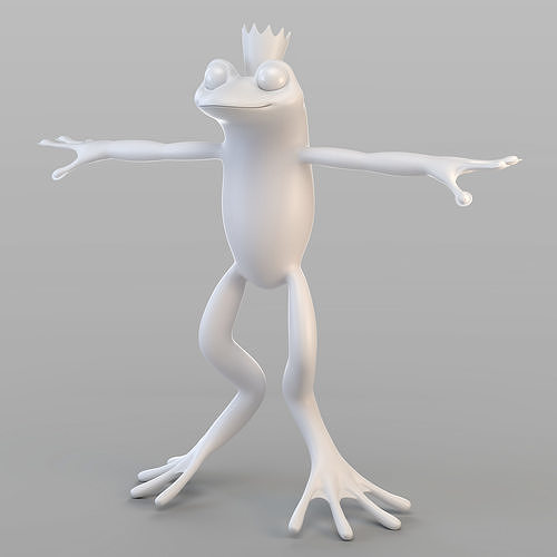Cartoon Frog Prince 3D model