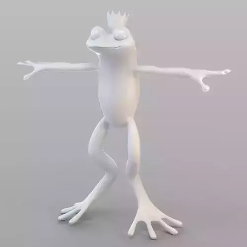 Cartoon Frog Prince 3D model