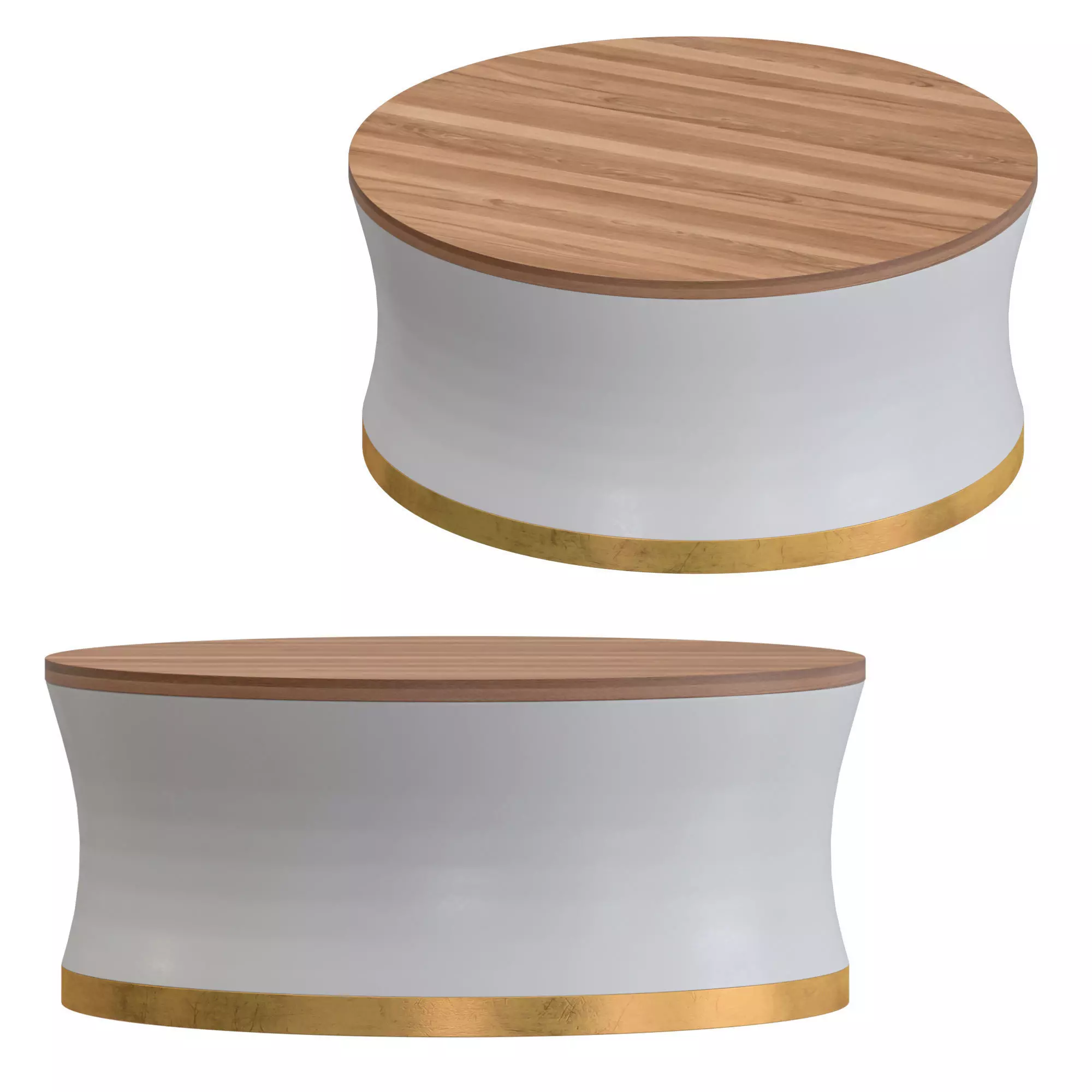 Living Spaces Brass Painted - coffee table 3D model_0