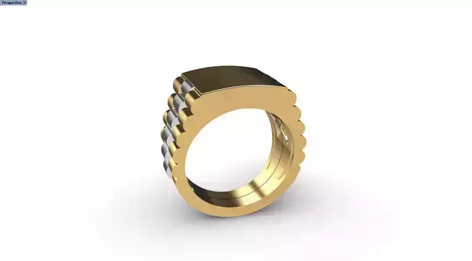 Men ring  Wight yellow gold 3D print model