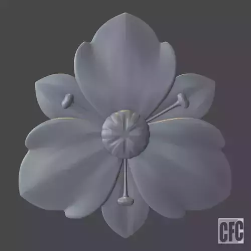 WoodCarving floral detail - 3d model for CNC - FlowerCFC17