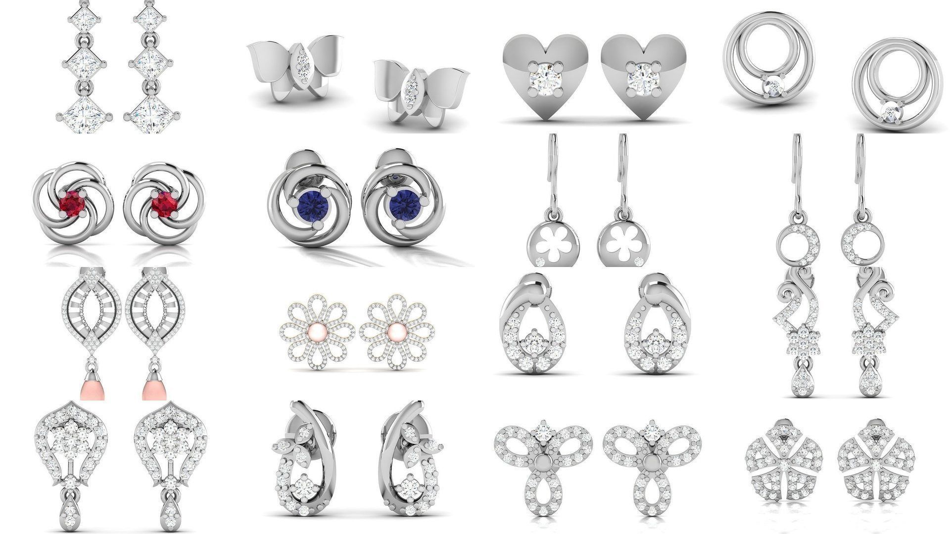 83 white gold earring collection _1