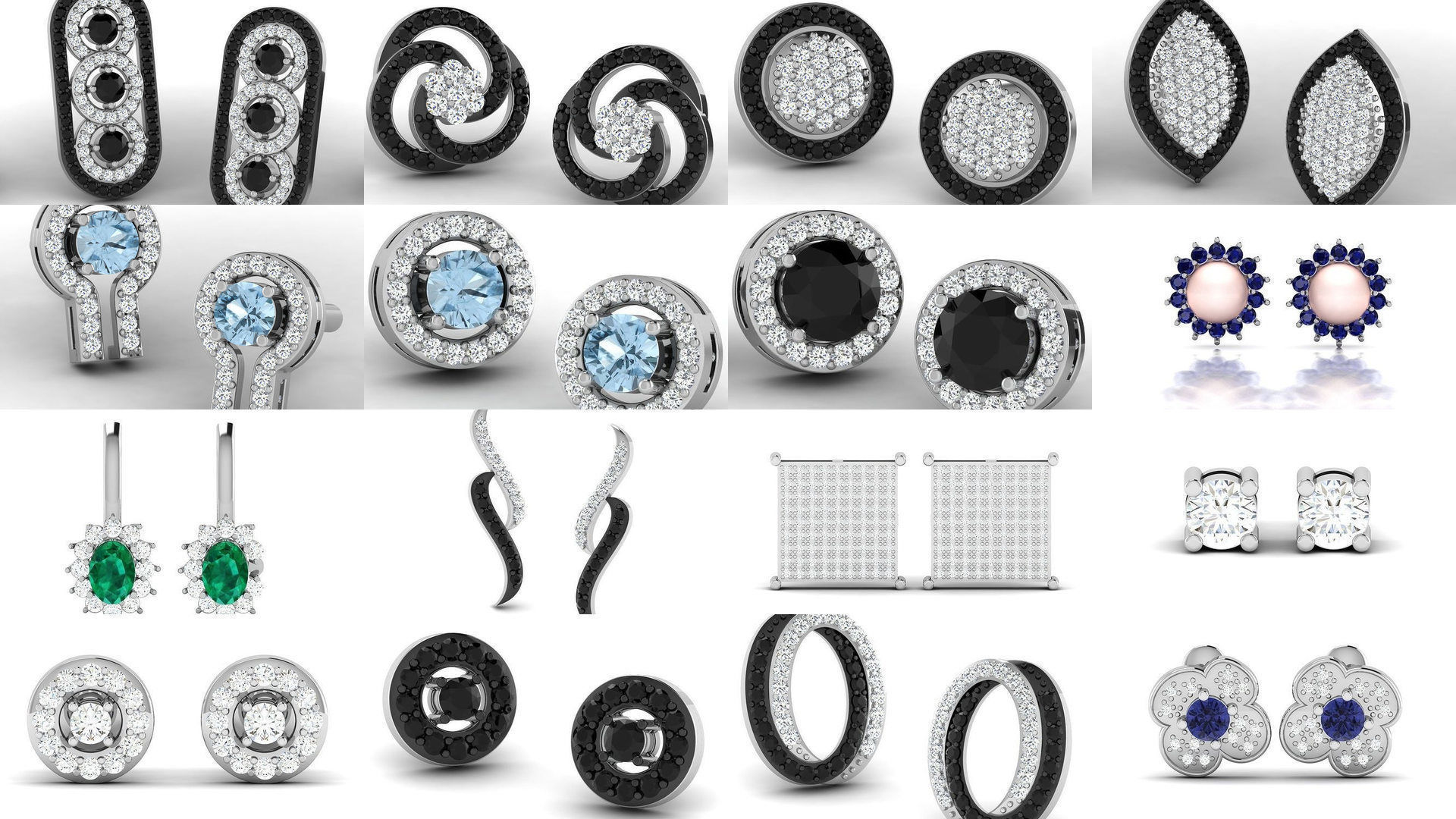 83 white gold earring collection _5
