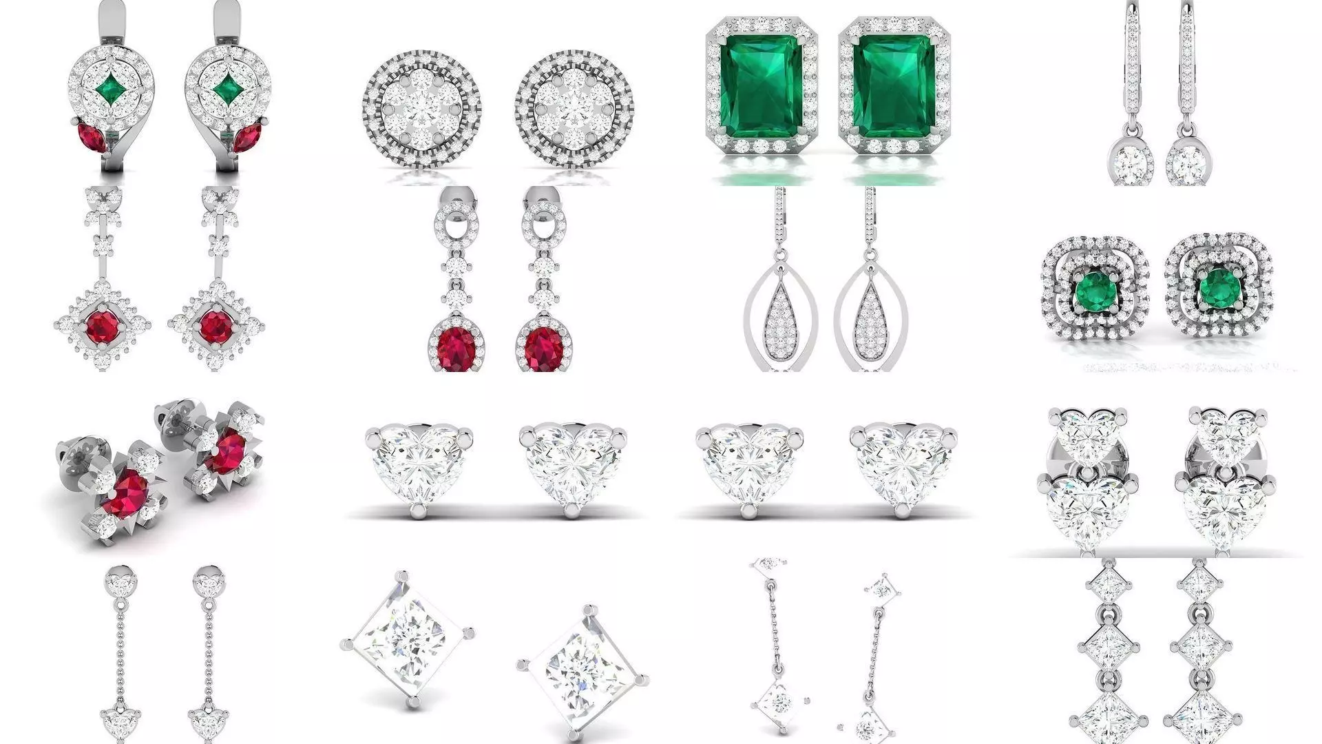 83 white gold earring collection _0
