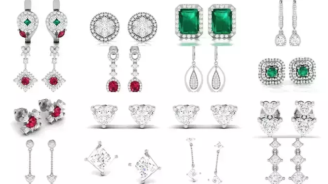 83 white gold earring collection 