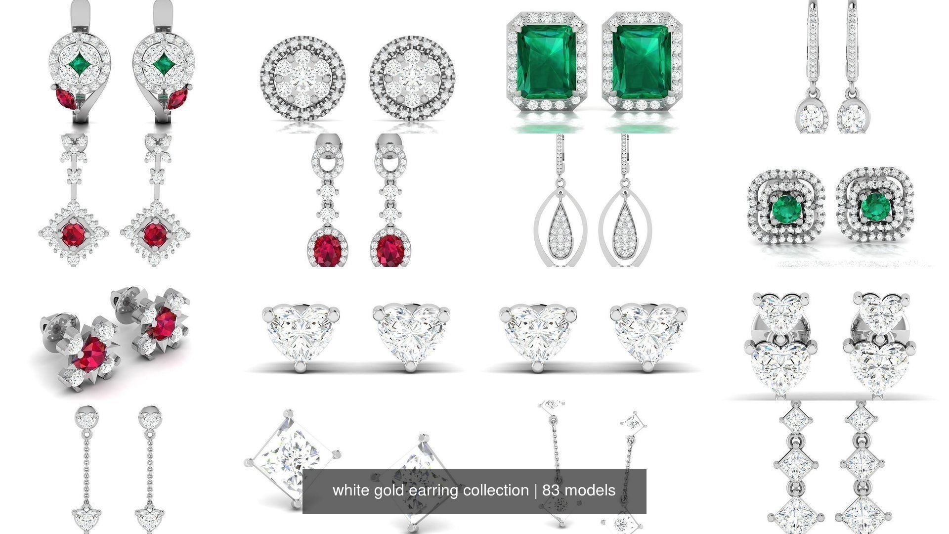 83 white gold earring collection _2