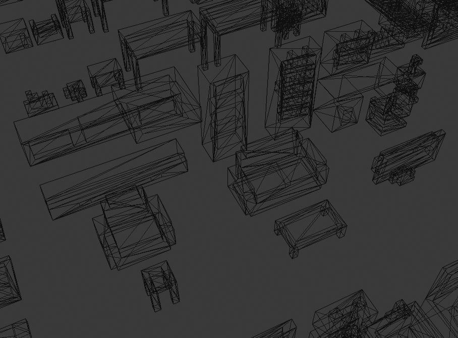 Voxel Home furniture pack Low-poly 3D model_9