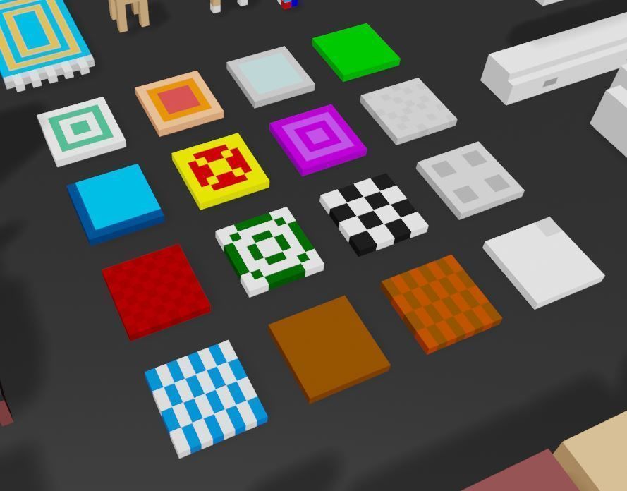 Voxel Home furniture pack Low-poly 3D model_7