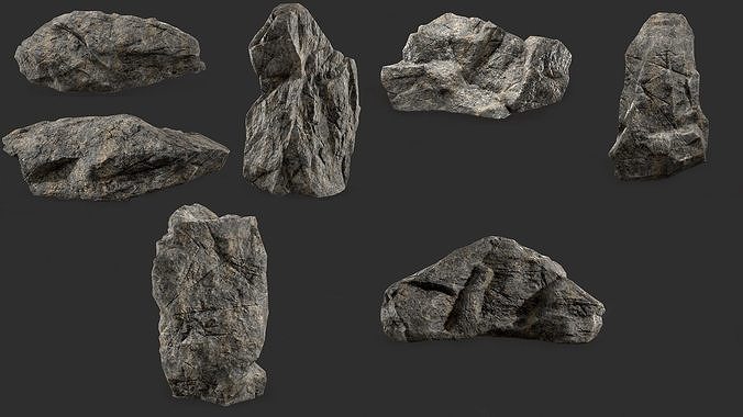 Rock Collection 002 Low-poly 3D model