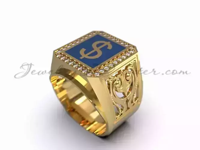 ring with dolar MR 69 3D print model