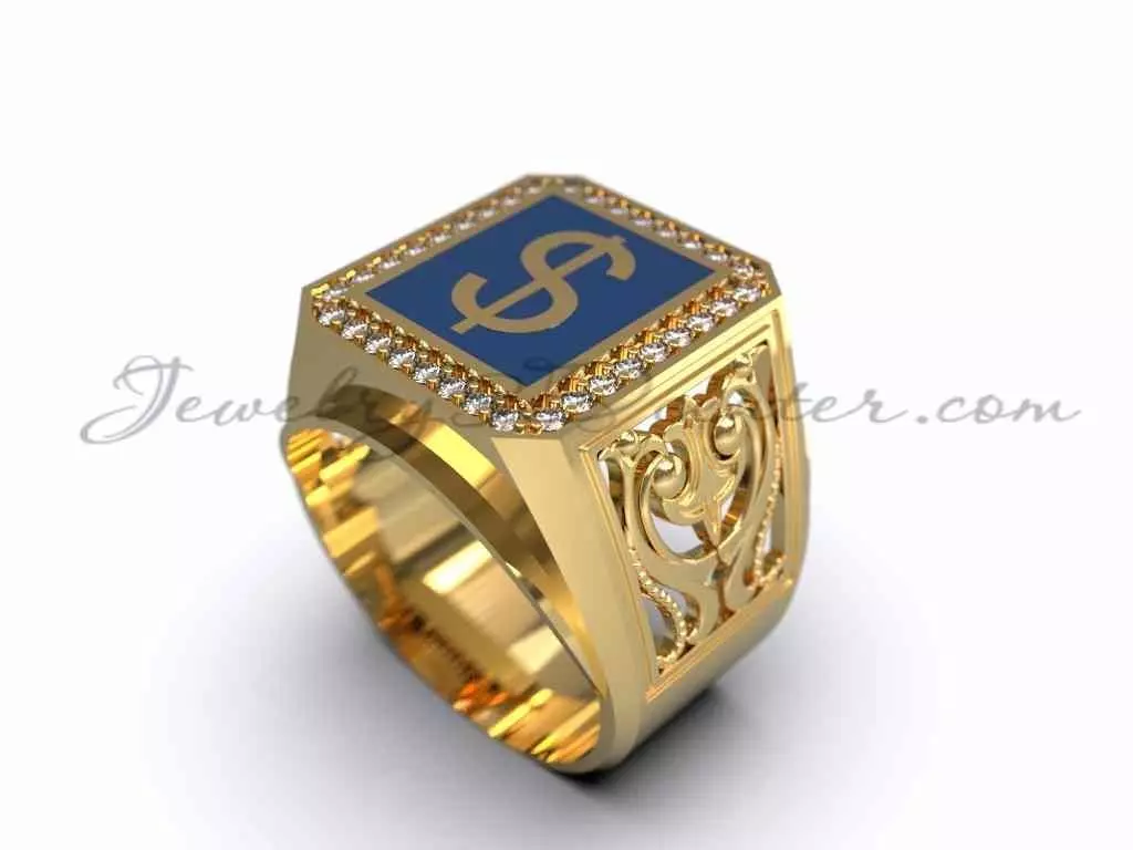 ring with dolar MR 69 3D print model_0