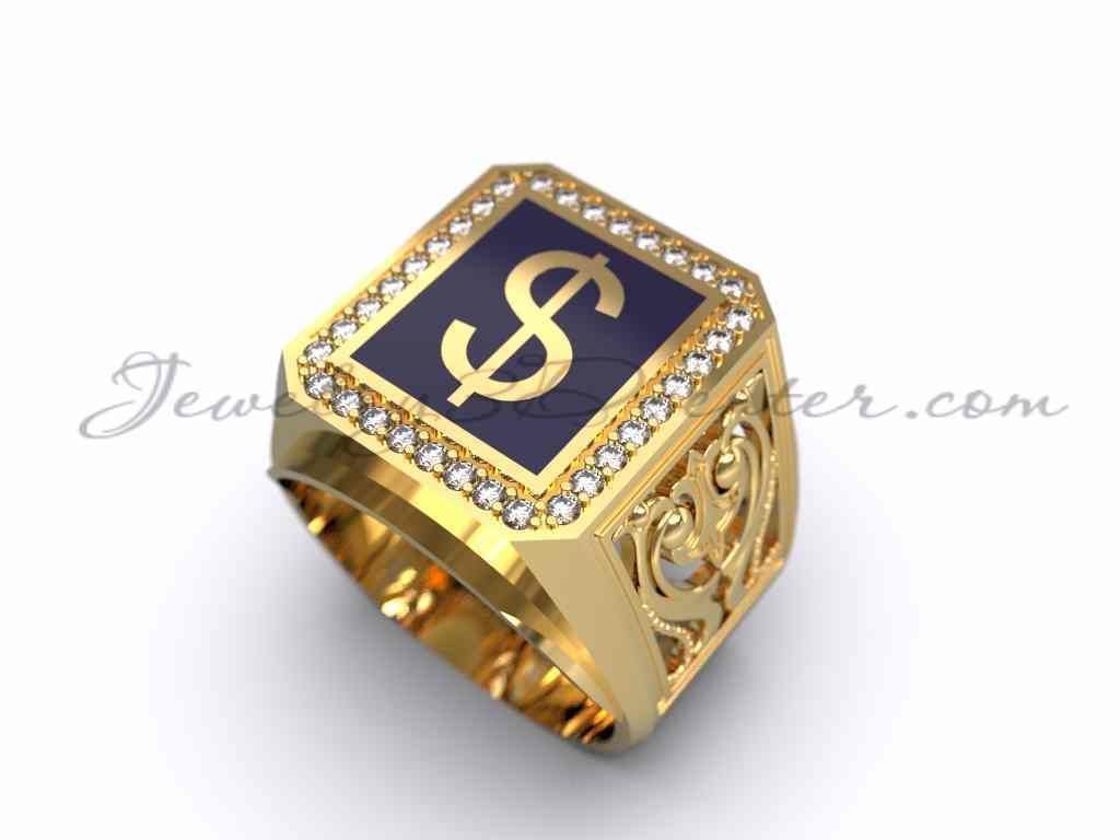 ring with dolar MR 69 3D print model_1
