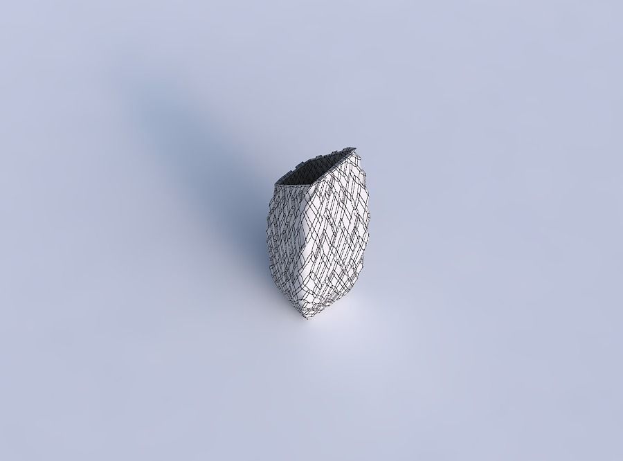 Vase bent rectangle with cavities 3D print model_6
