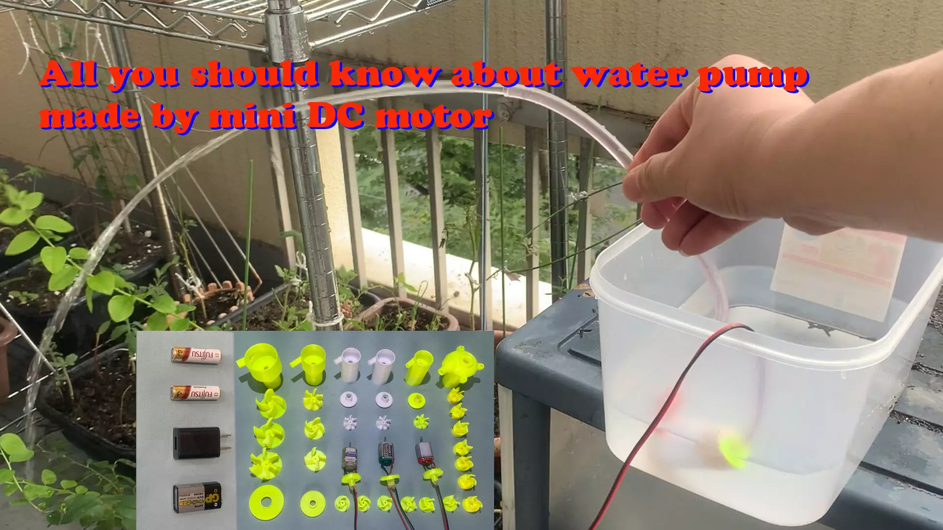 Water pump using mini DC 130 motor Free 3D print model
