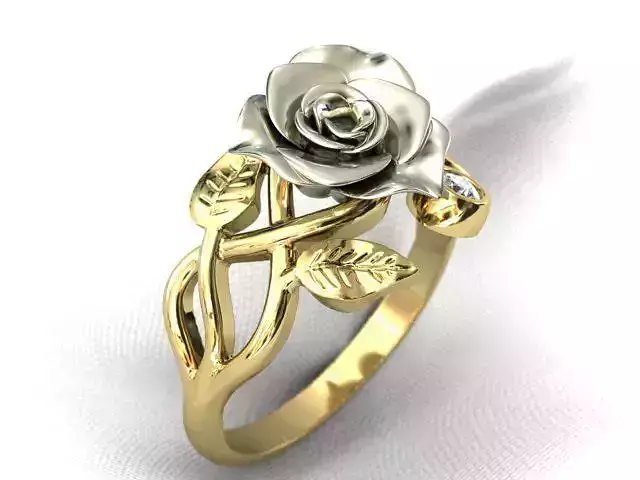 woman ring with rose WR 108