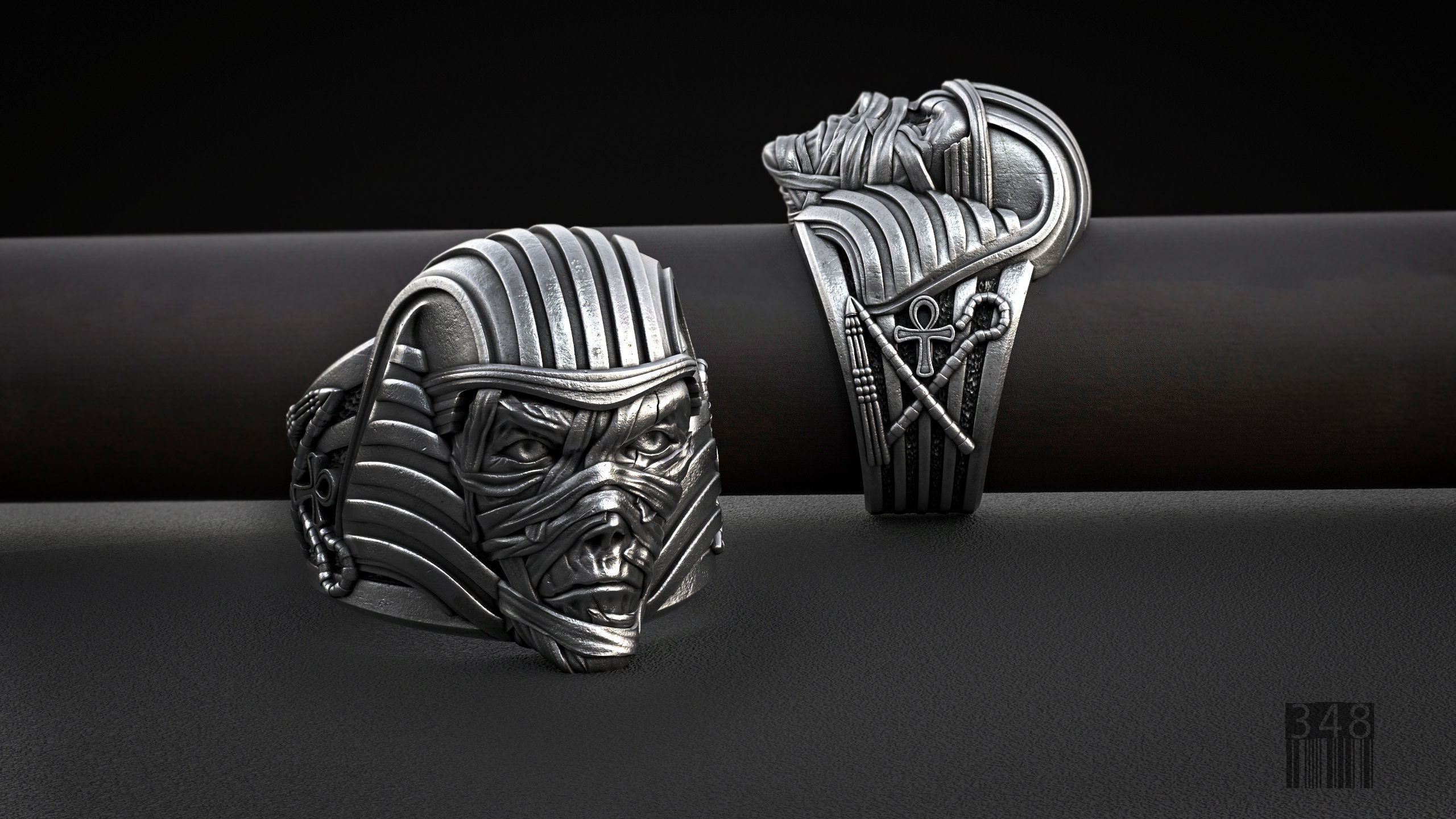 ring Pharaoh mummy 3D model 3D print model_1
