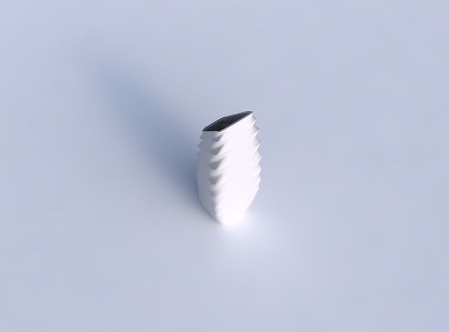 Vase bent rectangle with curved horizontal sections 3D print model_1