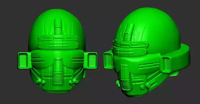 helmet high poly sculpt 3d printable ver 7 3D model