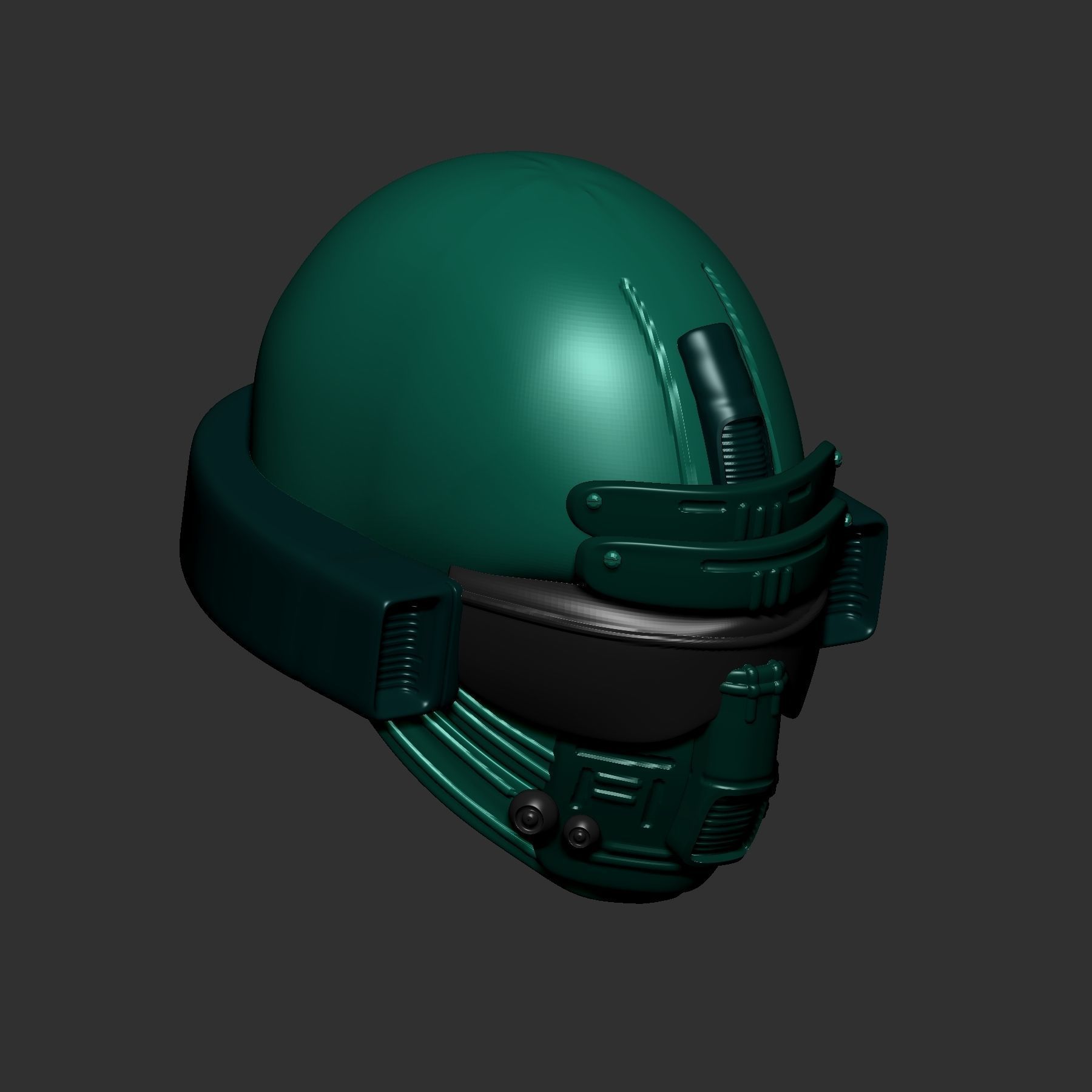 helmet high poly sculpt 3d printable ver 7 3D model 3D model_6
