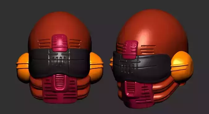 helmet high poly sculpt 3d printable ver 7 3D model