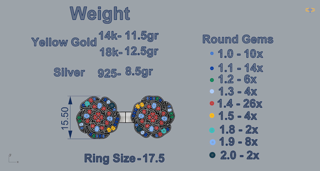 Flower Ring 3D print model_5