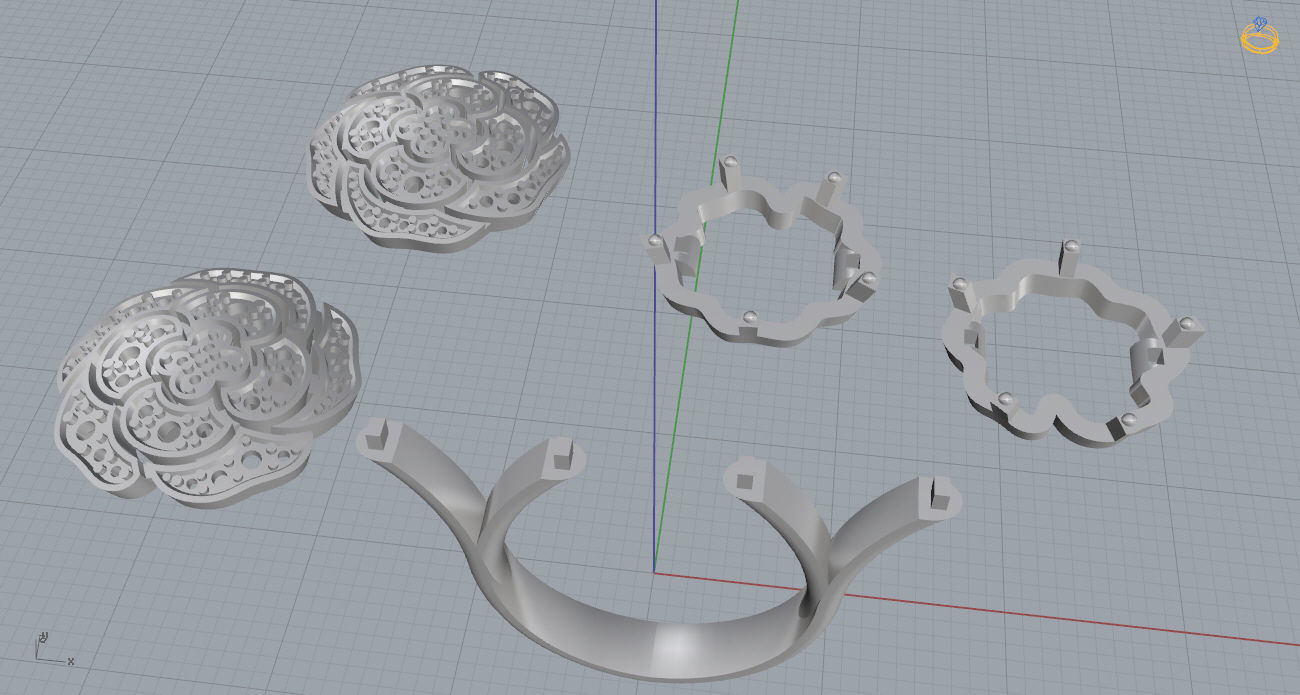 Flower Ring 3D print model_12