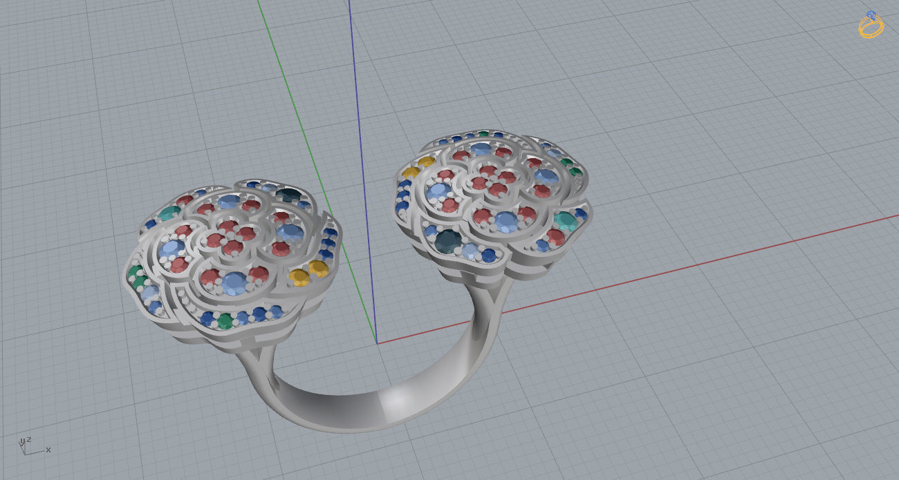 Flower Ring 3D print model_8