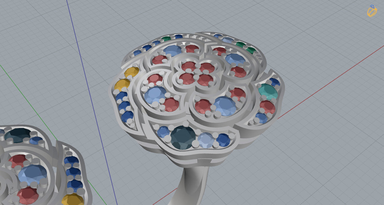Flower Ring 3D print model_11