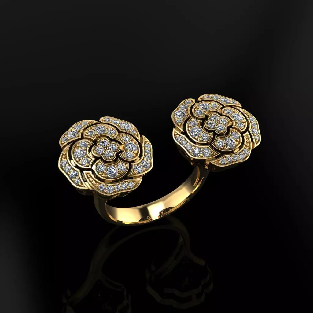 Flower Ring 3D print model_0