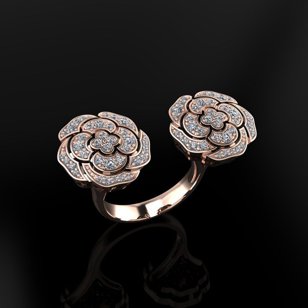 Flower Ring 3D print model_2