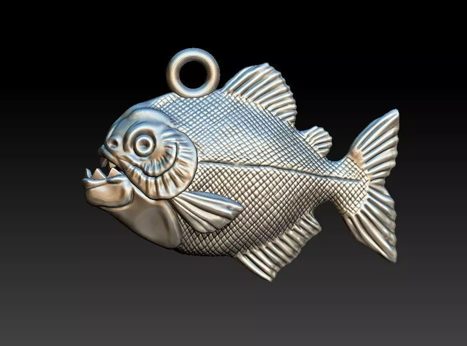 Piranhas fish pendant 3D print model