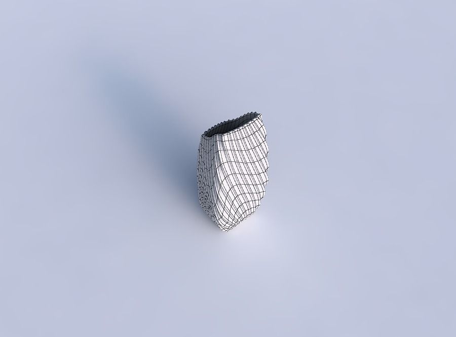 Vase bent rectangle with extruded vertical lines 2 3D print model_6