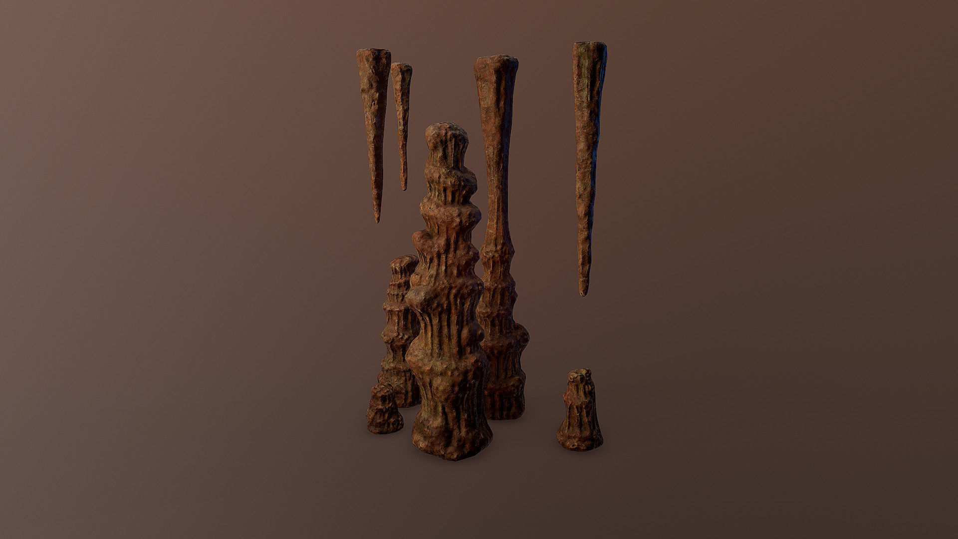 Stalagmite pile of sticks 3D model_3