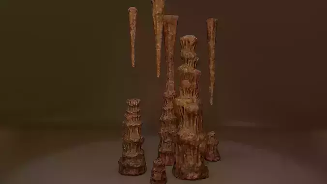 Stalagmite pile of sticks 3D model
