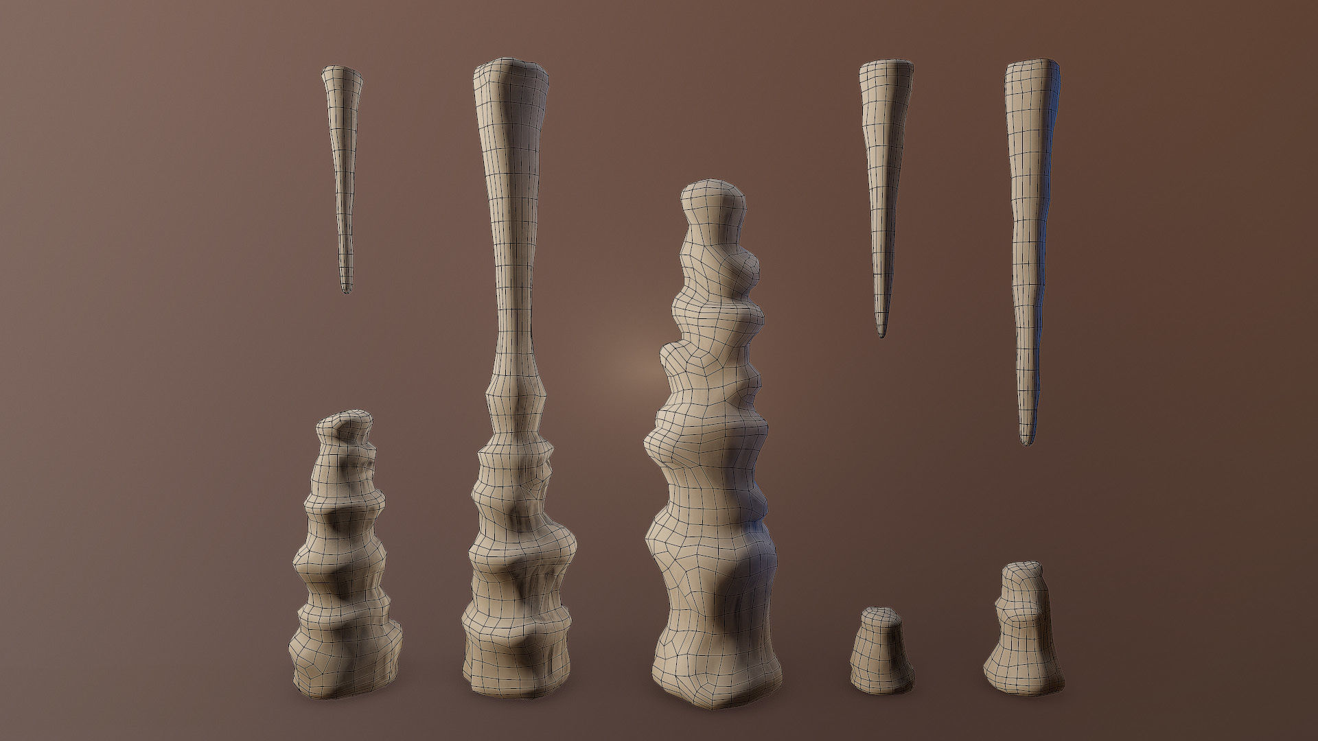 Stalagmite pile of sticks 3D model_8