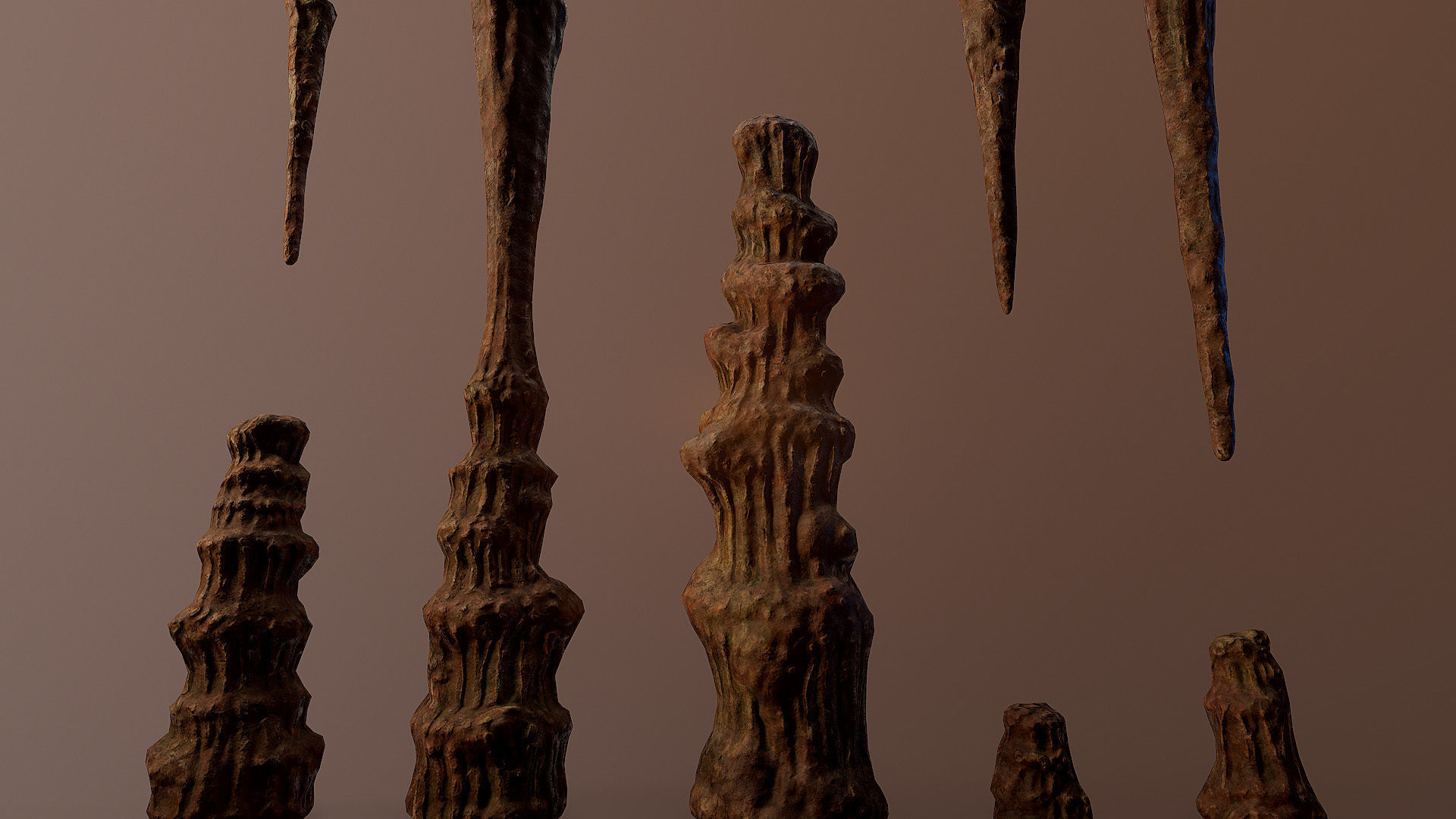 Stalagmite pile of sticks 3D model_2